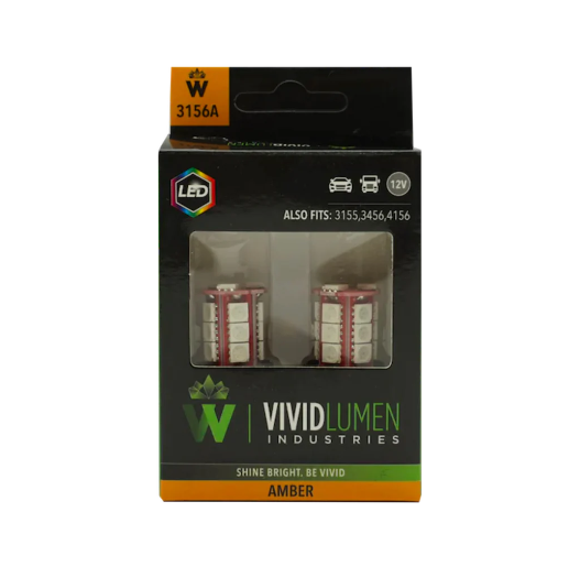 3156 Amber LED Long Lasting LED Light Bulbs (Pair)
