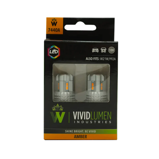 7440 Amber LED High Output LED Light Bulbs (Pair)