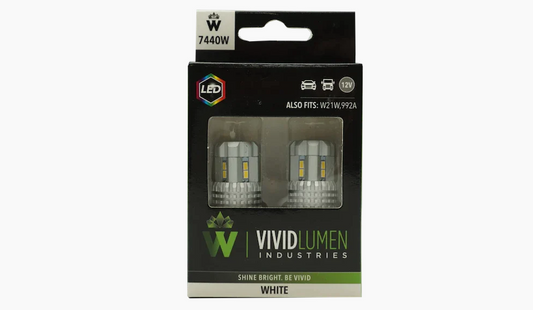 7440 White LED High Output LED Light Bulbs (Pair)