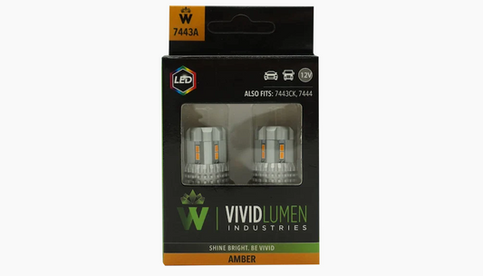 7443 Amber LED High Output LED Light Bulbs (Pair)