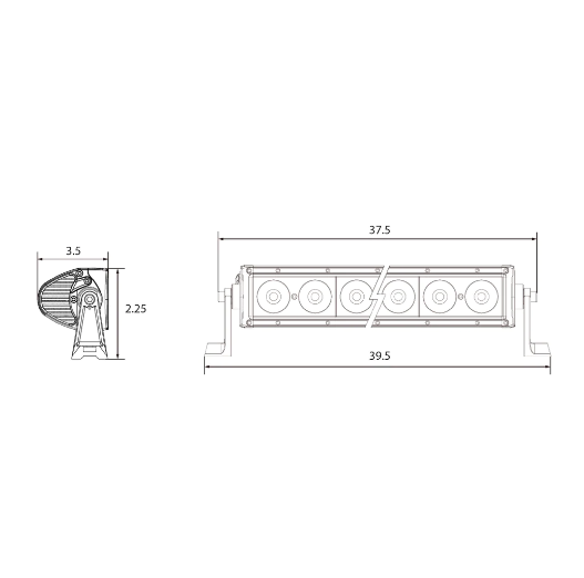 Midnight Series 38" Curved LED Light Bar (Single Row)