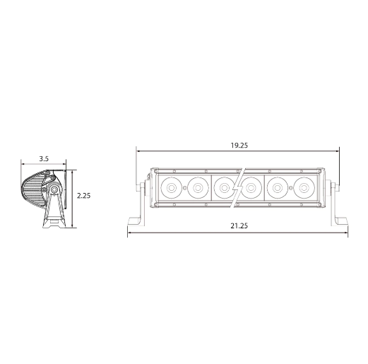 Midnight Series 20" LED Light Bar (single Row)